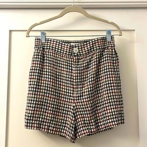 LOU & GREY Rainbow Plaid Linen Shorts - Worn Once